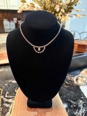 Vintage Weiss Rhinestone Necklace | Signed Weiss/Emerald Cut Drop